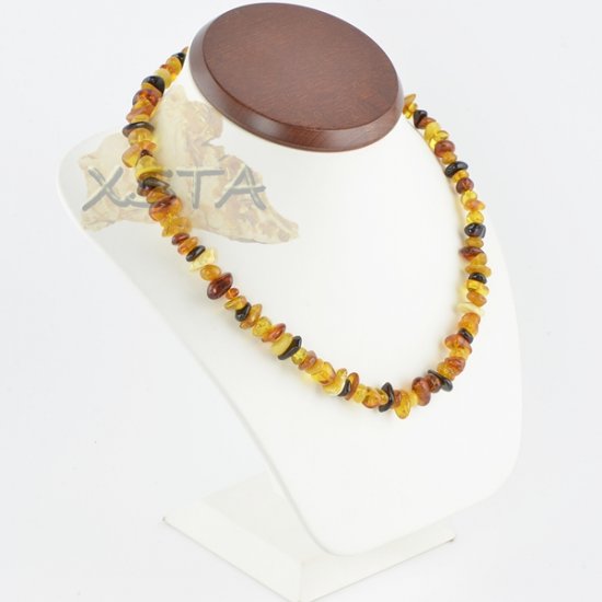 Chip amber necklace multicolour polished
